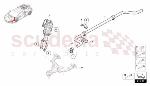 Part Diagram for Lamborghini 47B411031