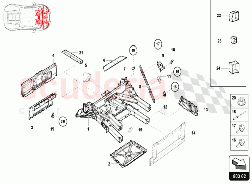 Part Diagram for Lamborghini 4T1805914C