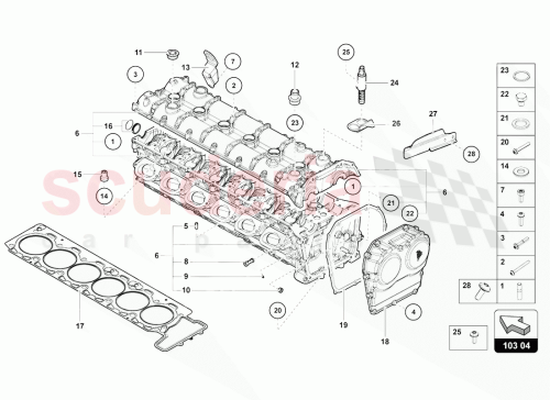 Part Diagram for Lamborghini 07M103448D