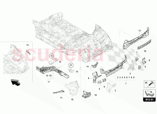 Part Diagram for Lamborghini 4M0813625D