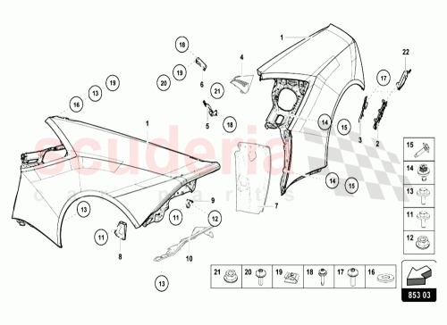 Part Diagram for Lamborghini 4T0809609B