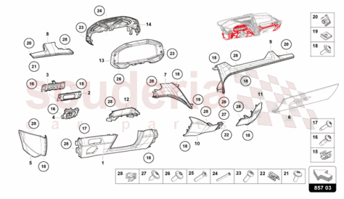 Part Diagram for Lamborghini 8S0853107A