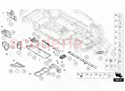 Part Diagram for Lamborghini 4M0825691F