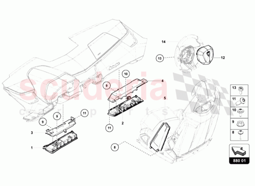 Part Diagram for Lamborghini 8T0880842E