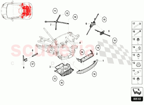 Part Diagram for Lamborghini 4T0814542B