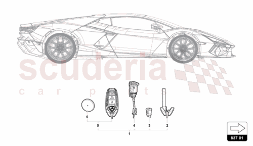 Part Diagram for Lamborghini 47B898374BAIF