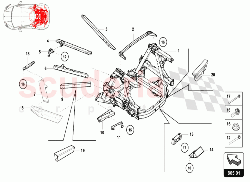 Part Diagram for Lamborghini 4T8814201E