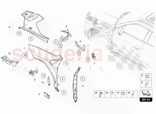 Part Diagram for Lamborghini 4ML821152