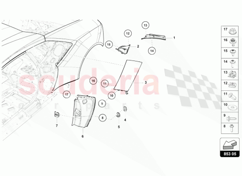 Part Diagram for Lamborghini 4T0853174D