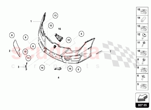 Part Diagram for Lamborghini 4T08076303FZ