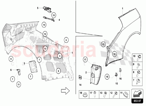 Part Diagram for Lamborghini 8E0837033