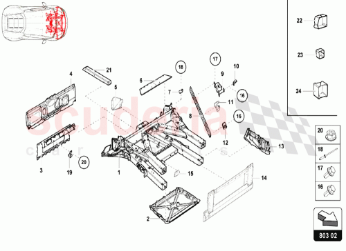 Part Diagram for Lamborghini 4T0805303C