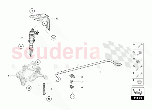 Part Diagram for Lamborghini 4T0805518C