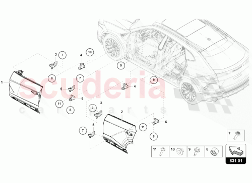 Part Diagram for Lamborghini 4K8833407A