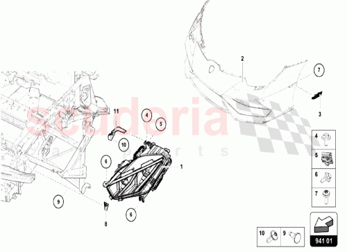 Part Diagram for Lamborghini 4T0805669C