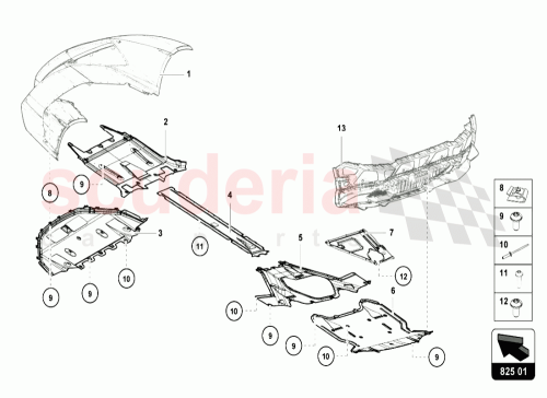 Part Diagram for Lamborghini 4S0825216B