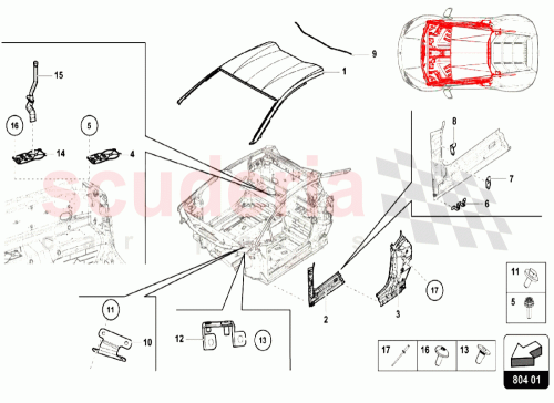 Part Diagram for Lamborghini 4S0803961C