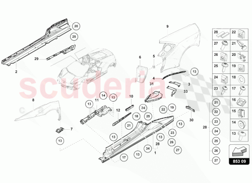 Part Diagram for Lamborghini N90953004