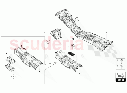Part Diagram for Lamborghini 4T0864363F