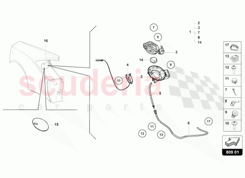 Part Diagram for Lamborghini 4T0809905C