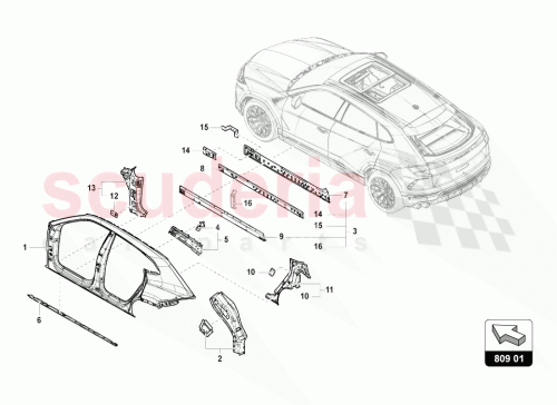 Part Diagram for Lamborghini 4M0809740B