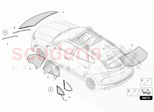 Part Diagram for Lamborghini 4ML845201A