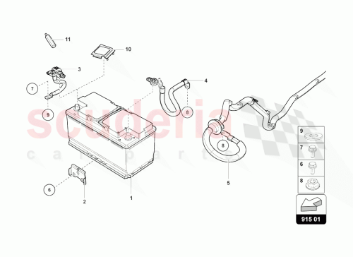 Part Diagram for Lamborghini 4S0915181