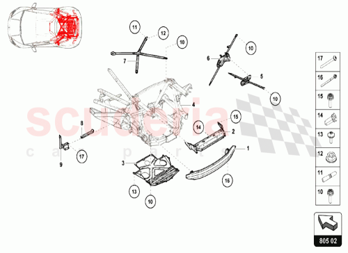 Part Diagram for Lamborghini 4S0825203B