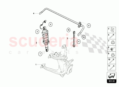 Part Diagram for Lamborghini 4S0511409D