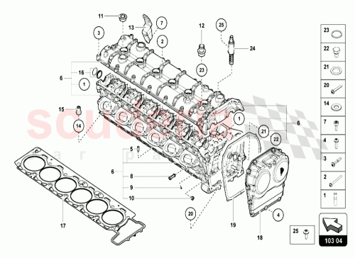 Part Diagram for Lamborghini 07M103113B