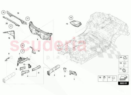 Part Diagram for Lamborghini 4M0805264F