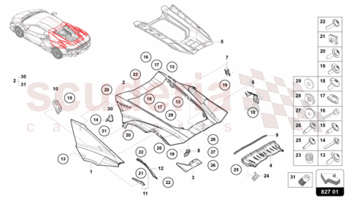 Part Diagram for Lamborghini 47B827048GRU