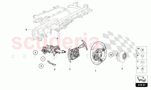 Part Diagram for Lamborghini 4T3419091BLMZ