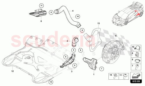 Part Diagram for Lamborghini 4T0615141