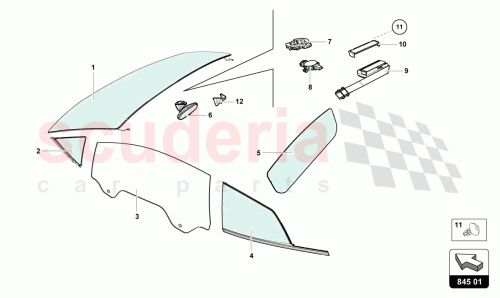 Part Diagram for Lamborghini 8S0857511M4PK