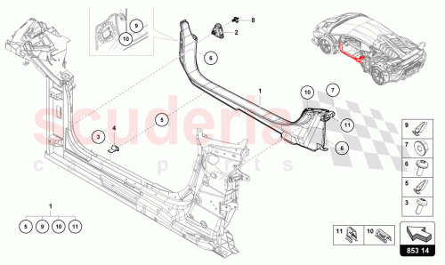 Part Diagram for Lamborghini 4T1854904F