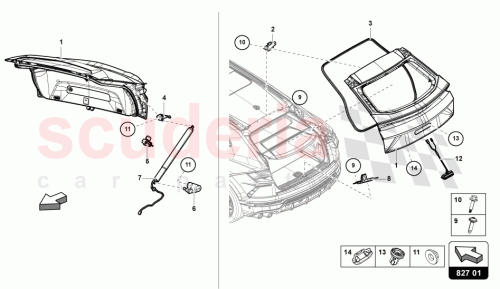 Part Diagram for Lamborghini 8U0827300F