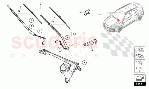 Part Diagram for Lamborghini 4M8955407B1P9