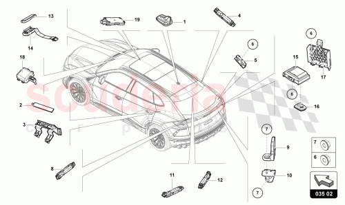 Part Diagram for Lamborghini 4N0035503BKGRU
