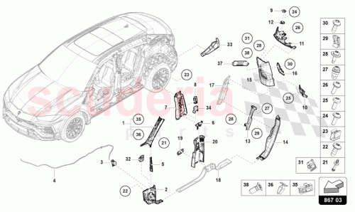 Part Diagram for Lamborghini 4ML867263H