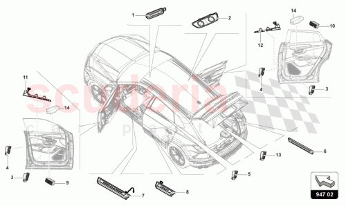 Part Diagram for Lamborghini 8Y0947105