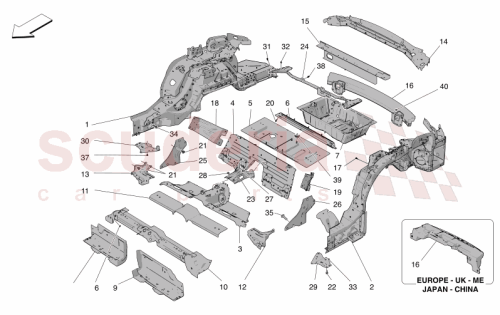 Part Diagram for Maserati 673016525