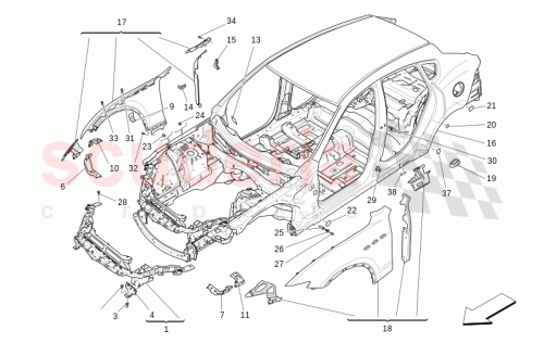 Part Diagram for Maserati 673005625