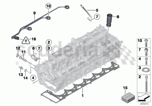 Part Diagram for Rolls Royce 12 14 7519647