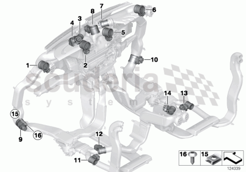 Part Diagram for Rolls Royce 64 22 0151642