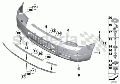Part Diagram for Rolls Royce 51 11 7173684