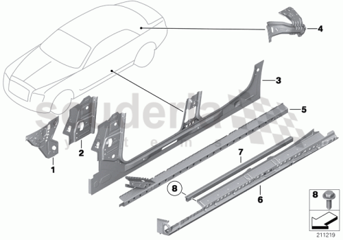 Part Diagram for Rolls Royce 41 10 7242849