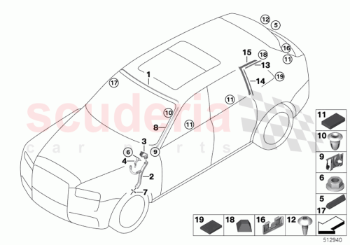 Part Diagram for Rolls Royce 61667456007