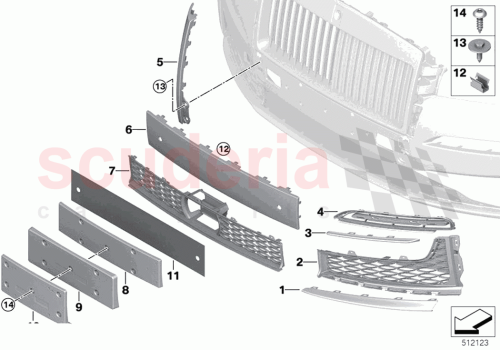 Part Diagram for Rolls Royce 51117495521