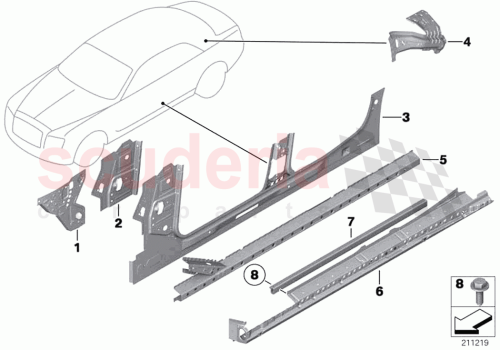 Part Diagram for Rolls Royce 41117283814